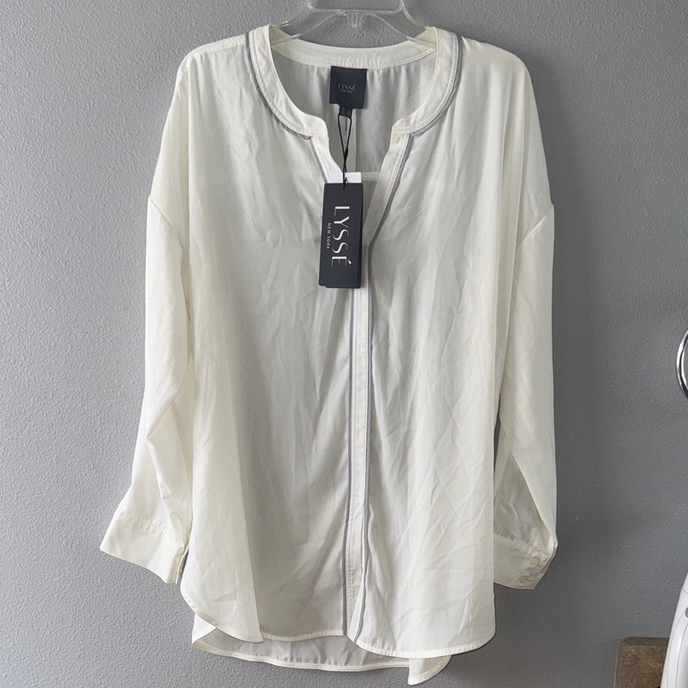 Lysse Ivory Blouse-V-Neck-NWT-SZ 1